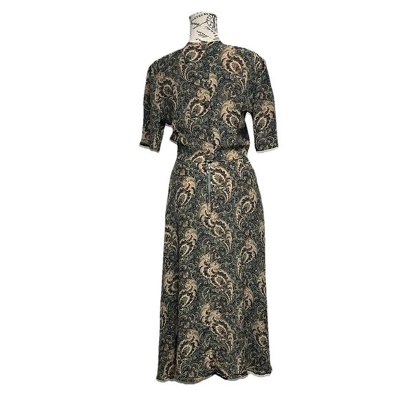 Michelle Stuart Vintage Paisley Midi Dress M Cottagecore Modest Peasant Boho - Picture 5 of 9